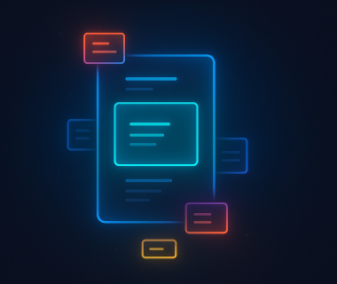 Illustration eines digitalen Dokuments mit farbigen Textblöcken als Symbol für Bewerbungstipps