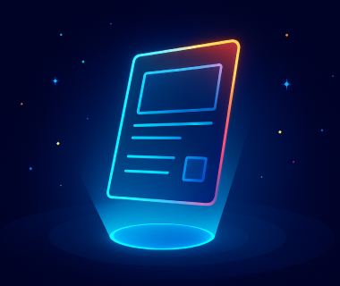 Leuchtende Illustration eines digitalen Dokuments im futuristischen Stil