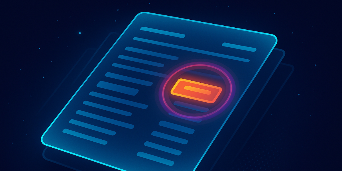 Illustration eines digitalen Dokuments mit hervorgehobenem Antragsfeld