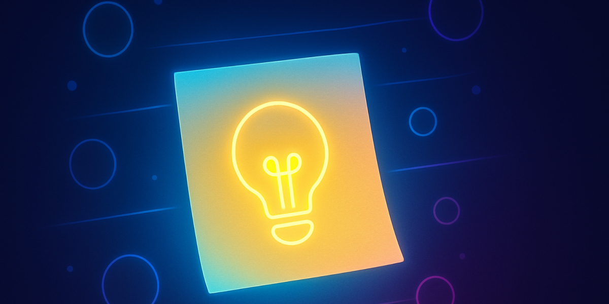 Leuchtende Glühbirne auf farbigem Hintergrund symbolisiert eine zündende Idee