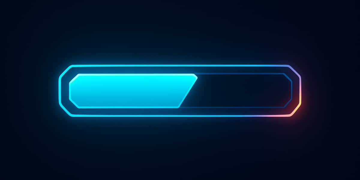 Leuchtender Fortschrittsbalken als Symbol für Gamification im Lernen